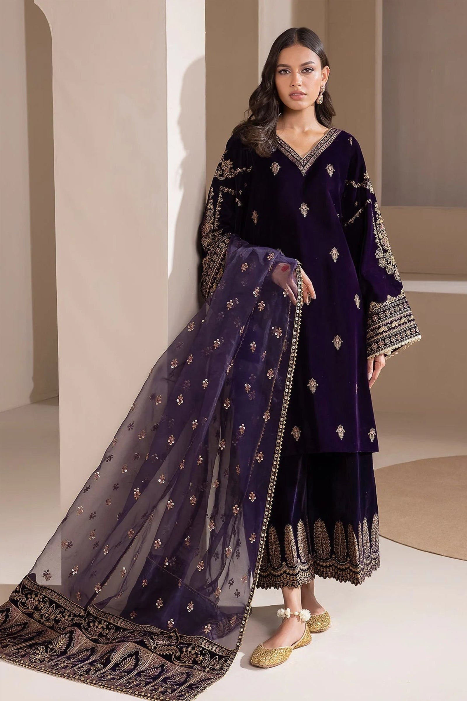 Luxury Velvet Embroidered 3-Piece Suit – Pure 9000 Micro Velvet