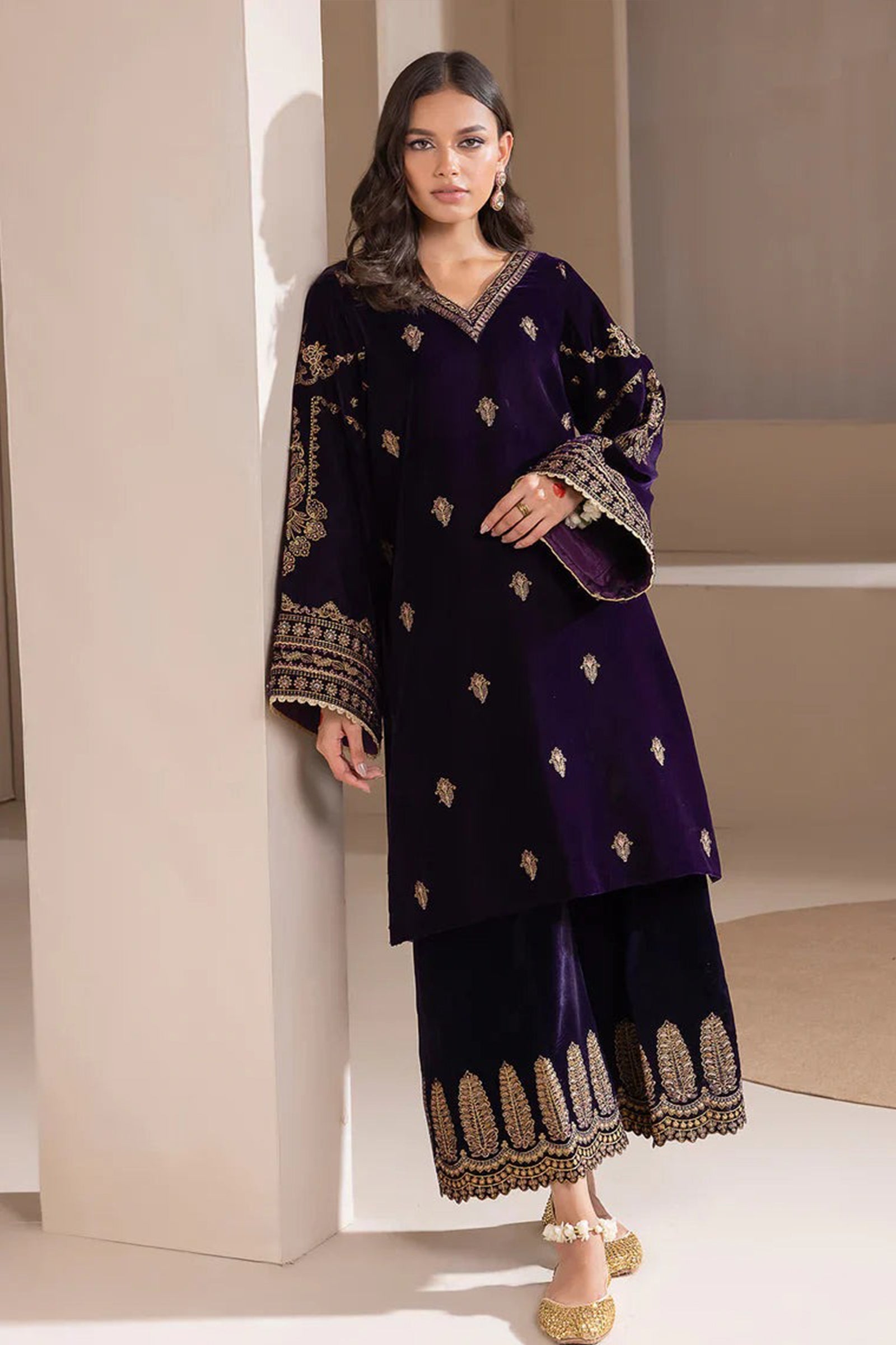 Luxury Velvet Embroidered 3-Piece Suit – Pure 9000 Micro Velvet
