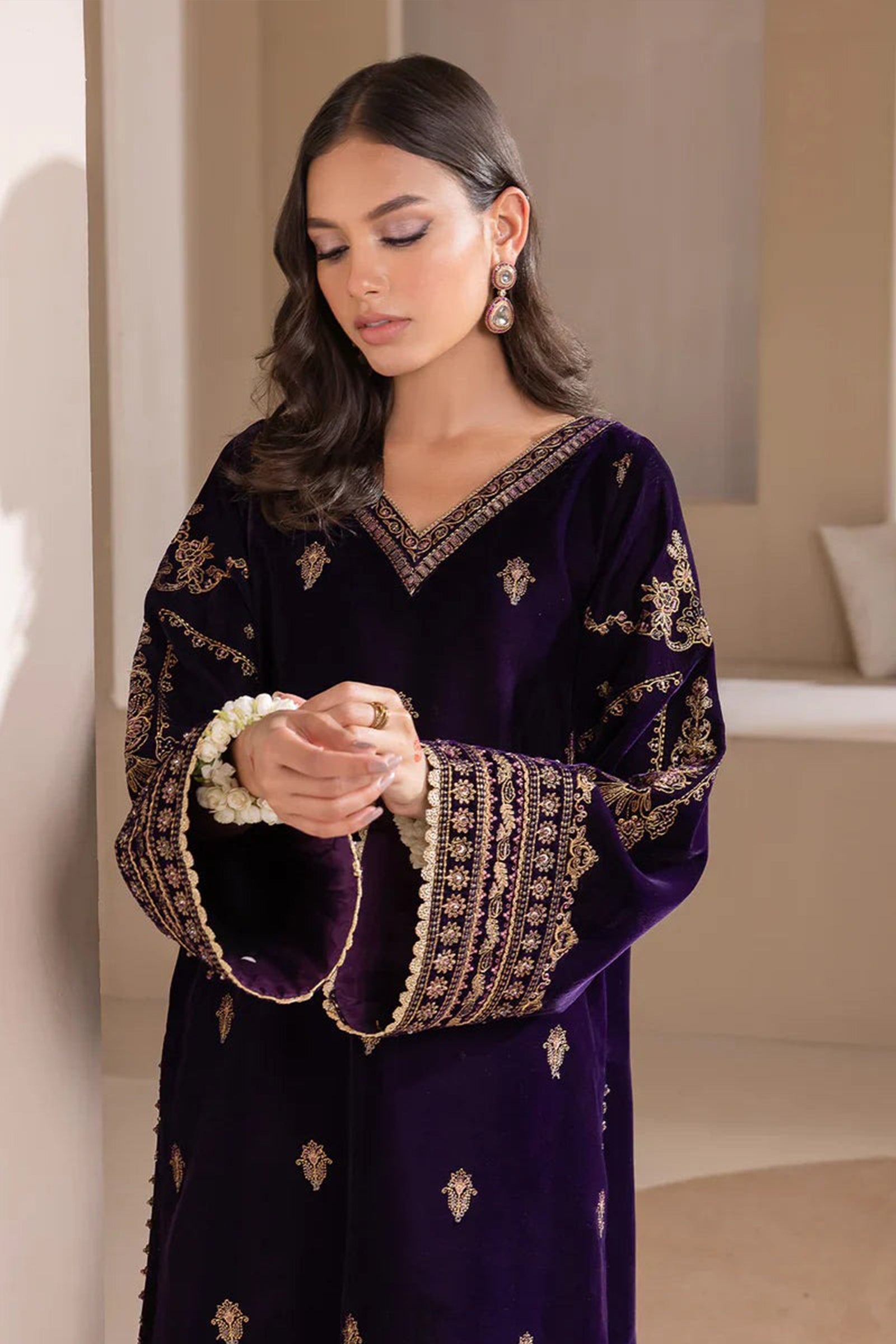 Luxury Velvet Embroidered 3-Piece Suit – Pure 9000 Micro Velvet