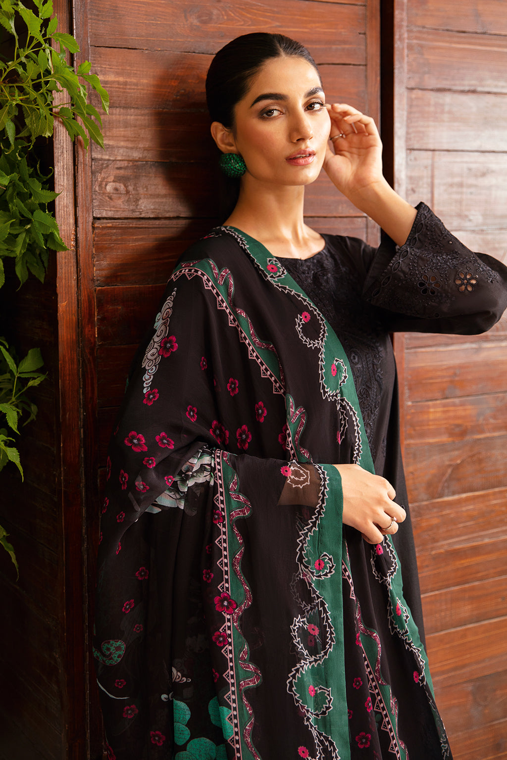 Premium 3PC Dhanak Suit with Heavy Embroidery & Digital Wool Shawl