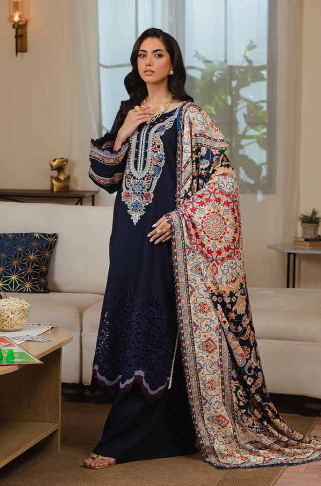 Embroidered Winter 3PC Suit