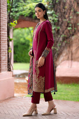 JAZMIN 157 DHANAK – Premium Winter Embroidered Suit with Wool Shawl