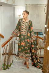 5PC Digital Printed Suit with Embroidery