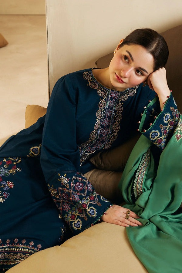 Zara Shahjahan Premium Dhanak – Unstitched 3PC Dress