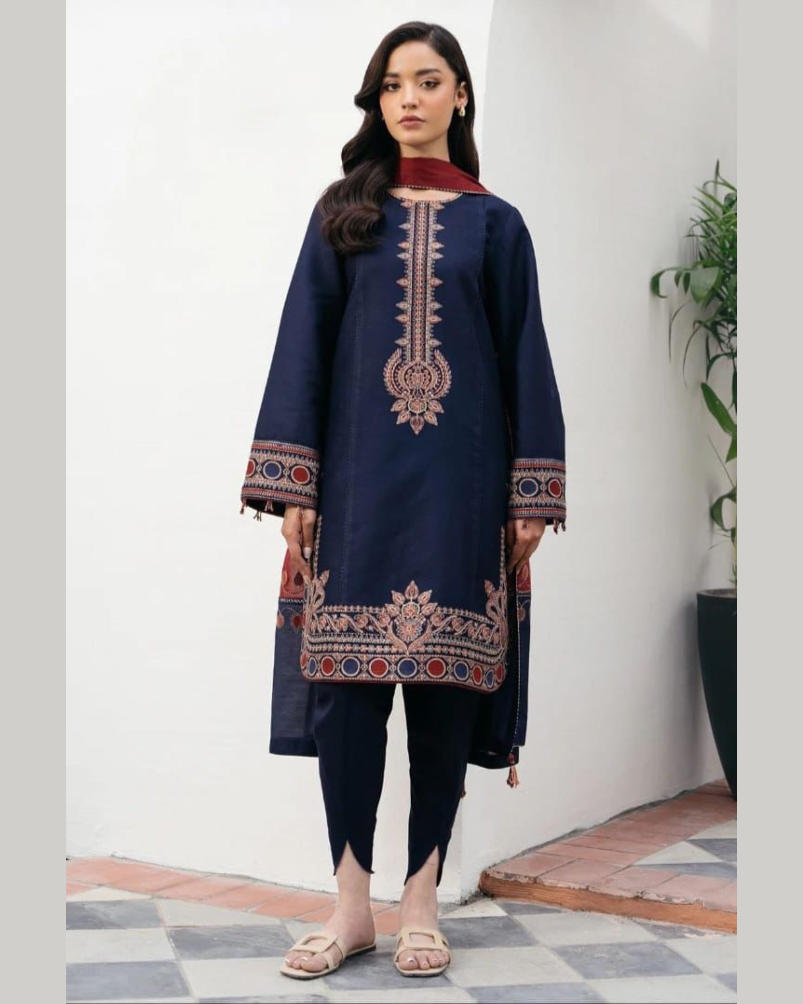 Jazmin 321 – Premium Dhanak Suit with Full Heavy Embroidery