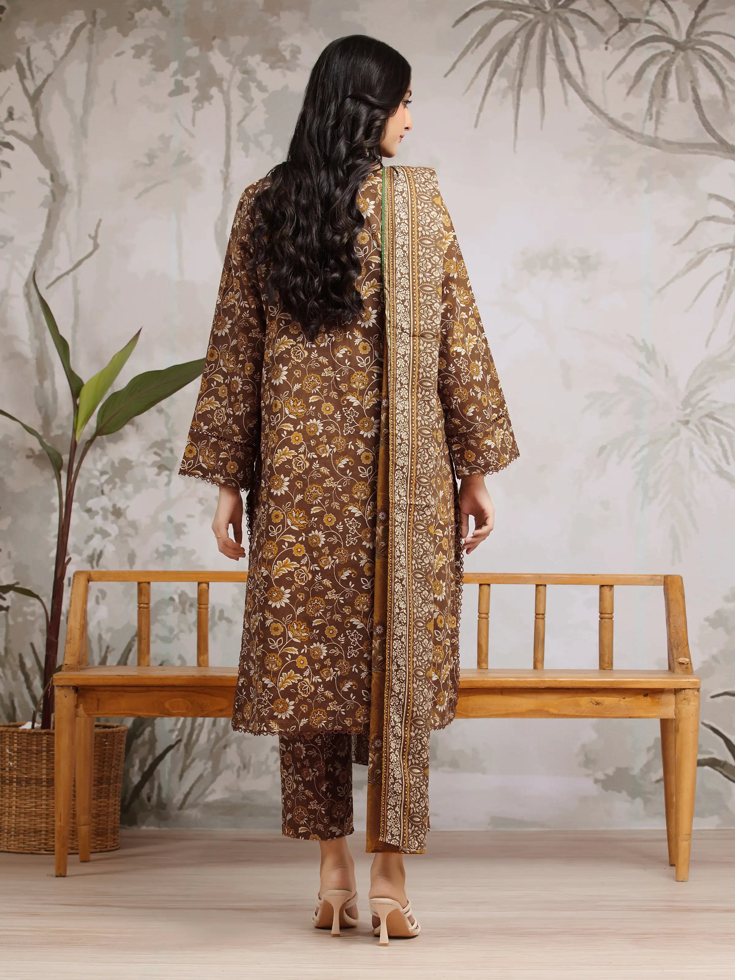 edenrobe-Linen With Linen Duppata