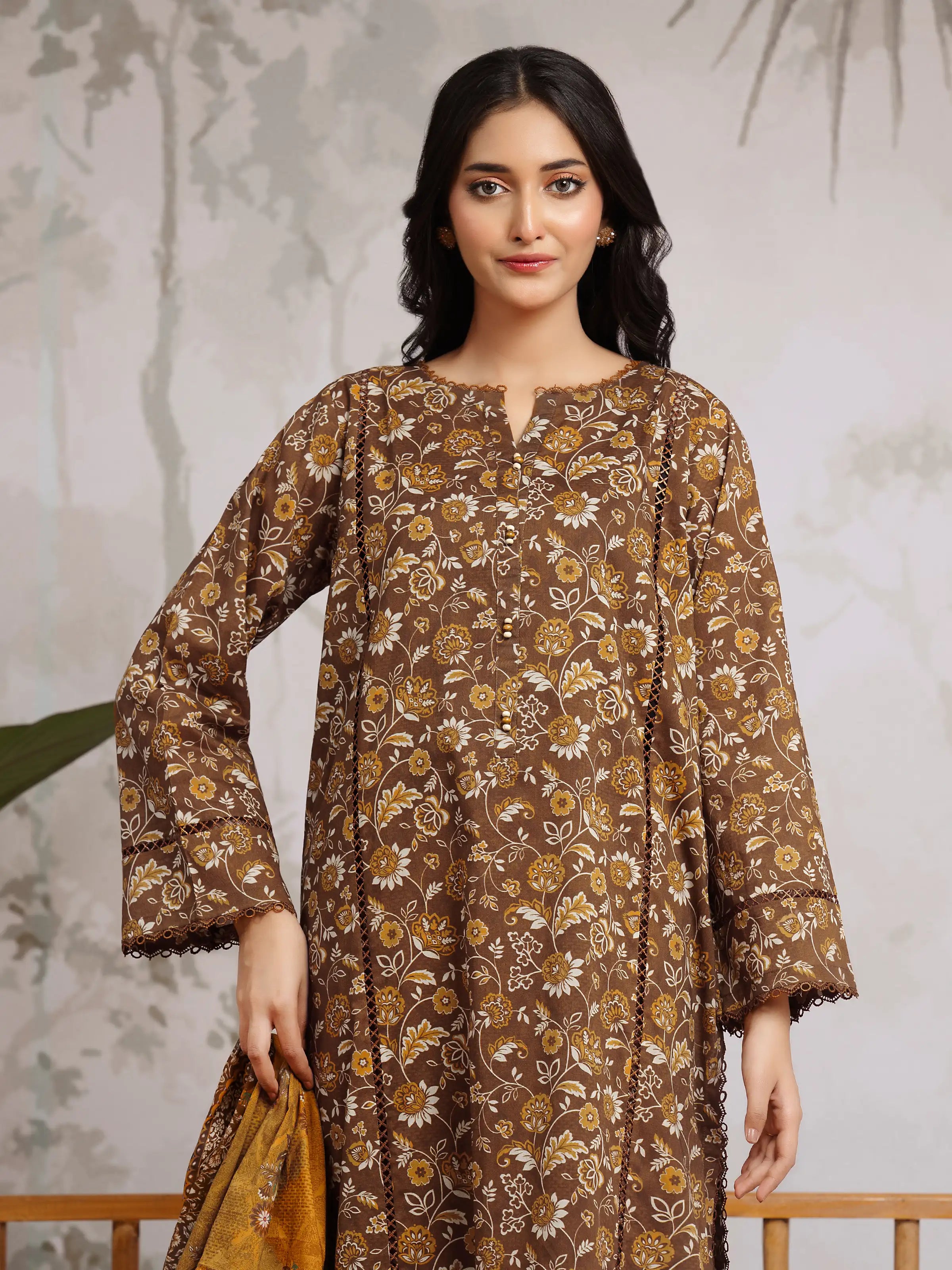 edenrobe-Linen With Linen Duppata