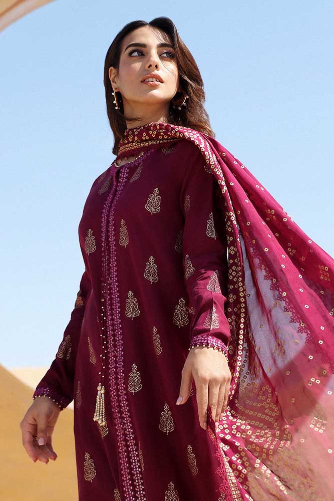 Crimson - 3pc JACQUARD Suit