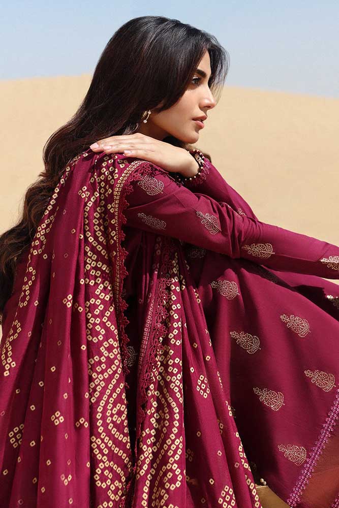 Crimson - 3pc JACQUARD Suit