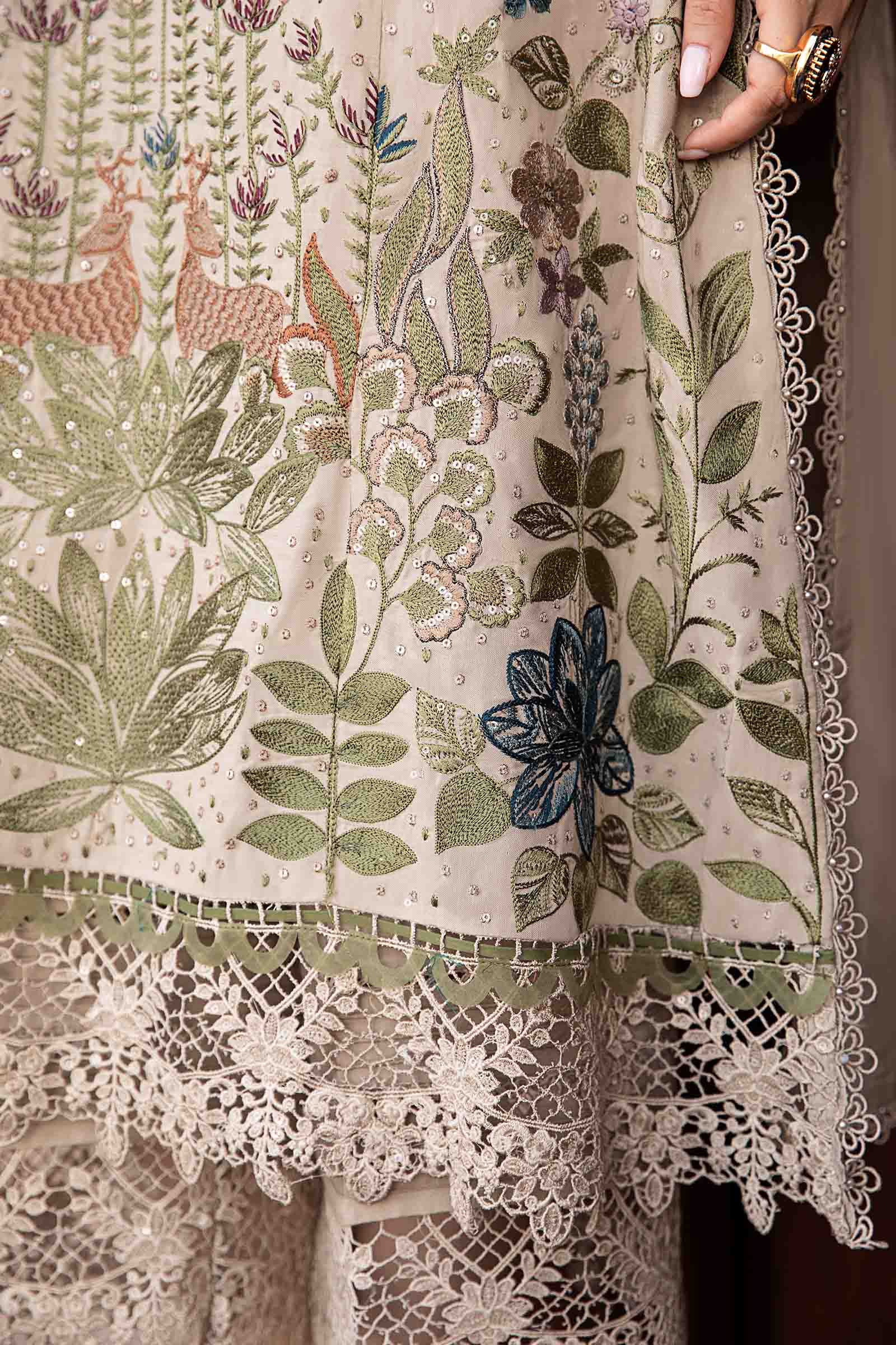 Premium 3PC Dhanak Suit with Full Heavy Embroidery & Digital Wool Shawl