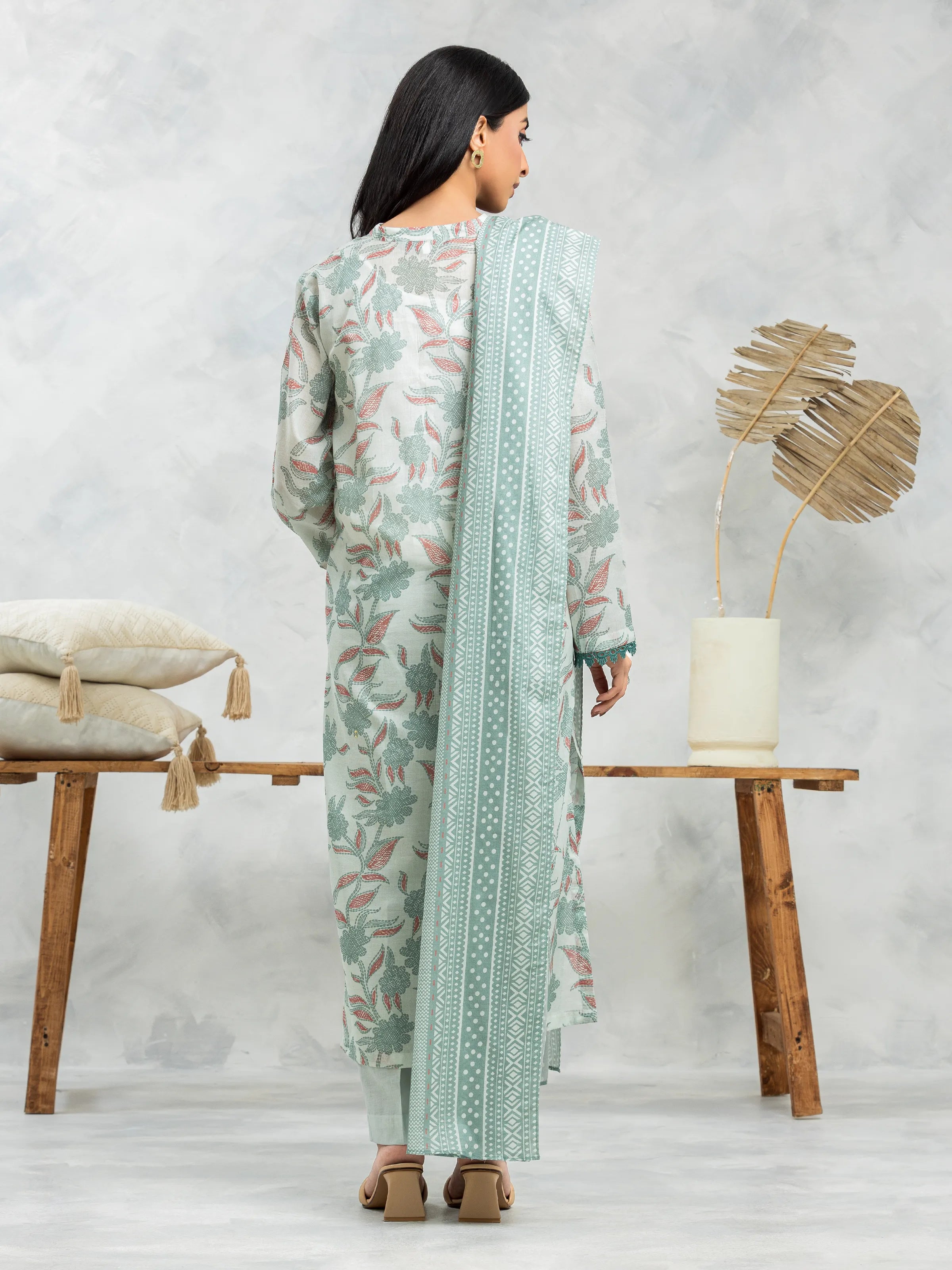 Edenrobe-Linen With Linen Dupatta