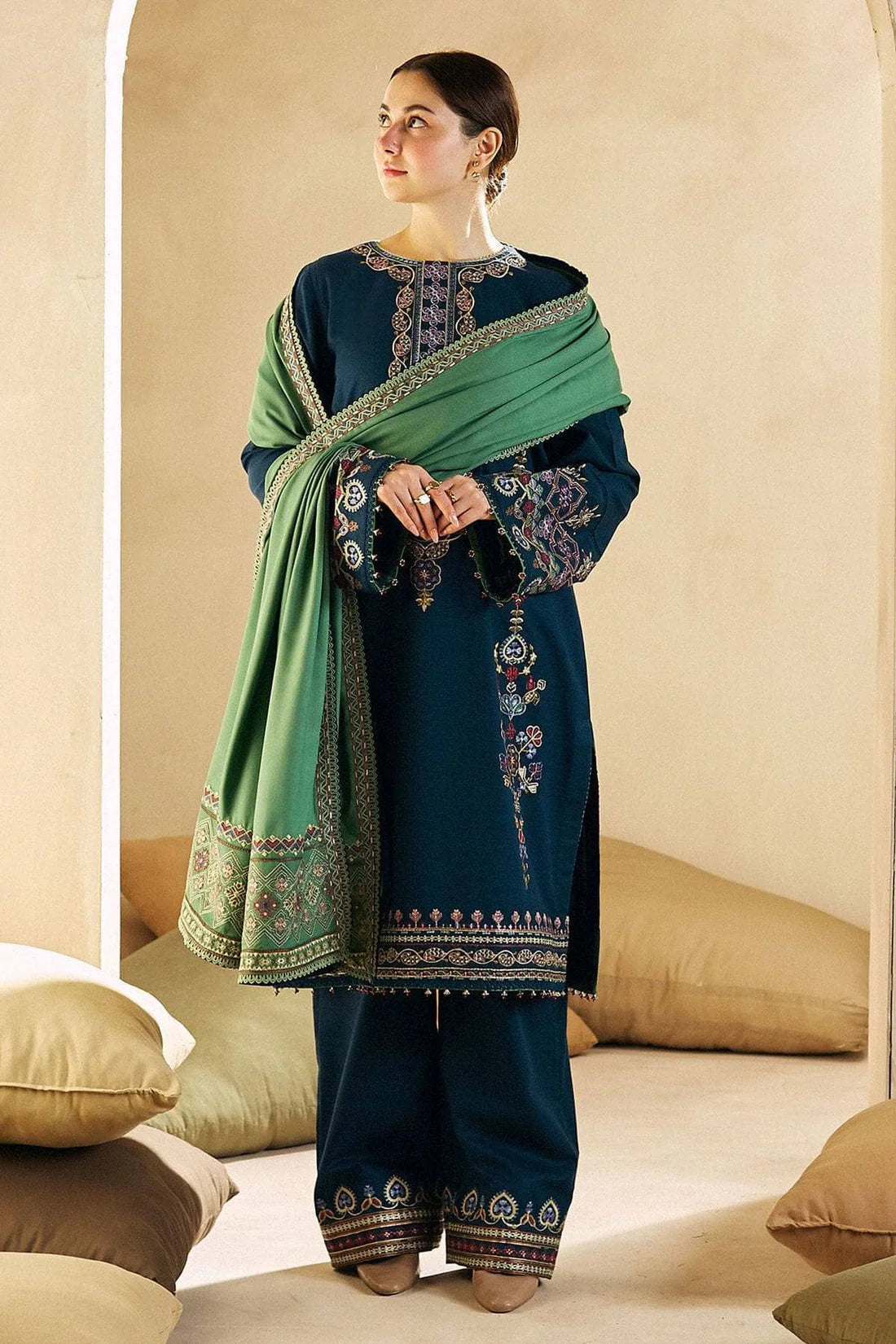 Zara Shahjahan Premium Dhanak – Unstitched 3PC Dress