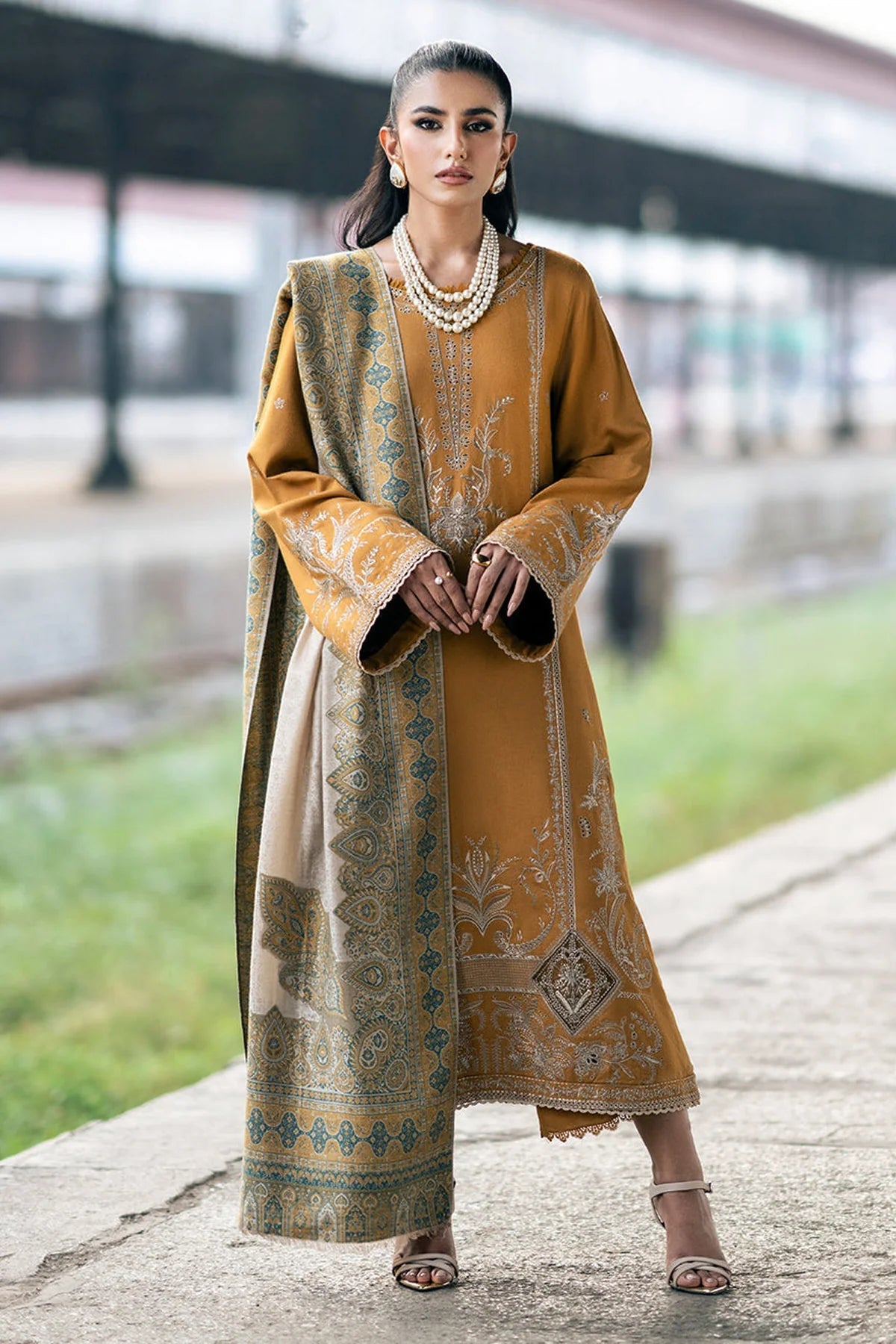 Heavy Embroidered 3PC Winter Suit