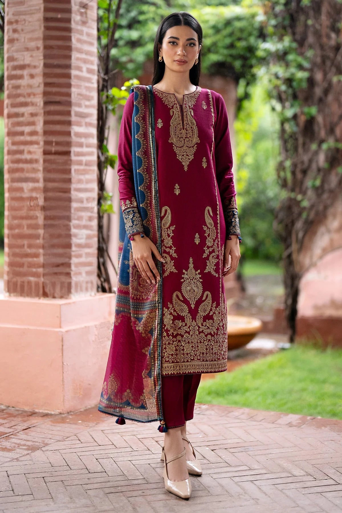 JAZMIN - 3PC KHADDAR EMBROIDERED SHIRT