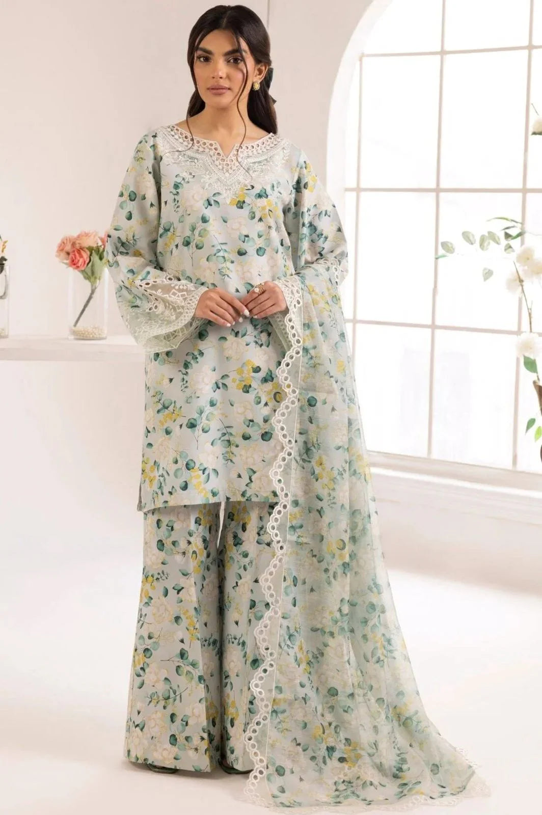 Kapra Collection-Linen With Linen Duppata