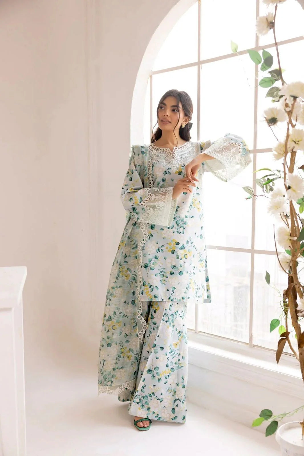 Kapra Collection-Linen With Linen Duppata