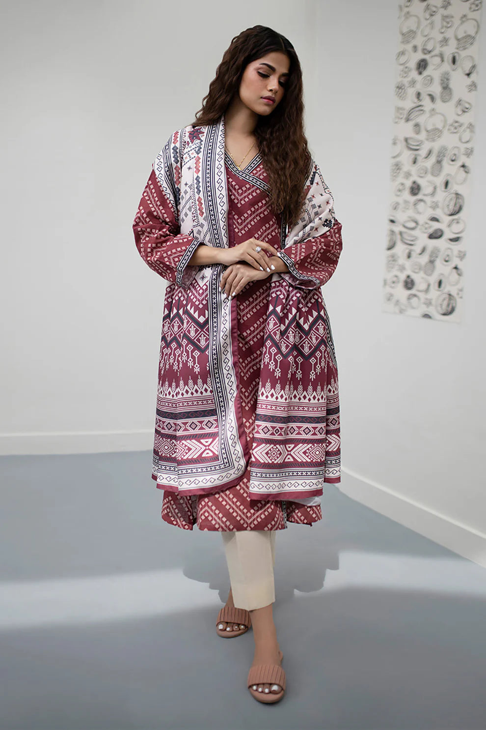 Kurta Dupatta-Linen With Linen Duppata