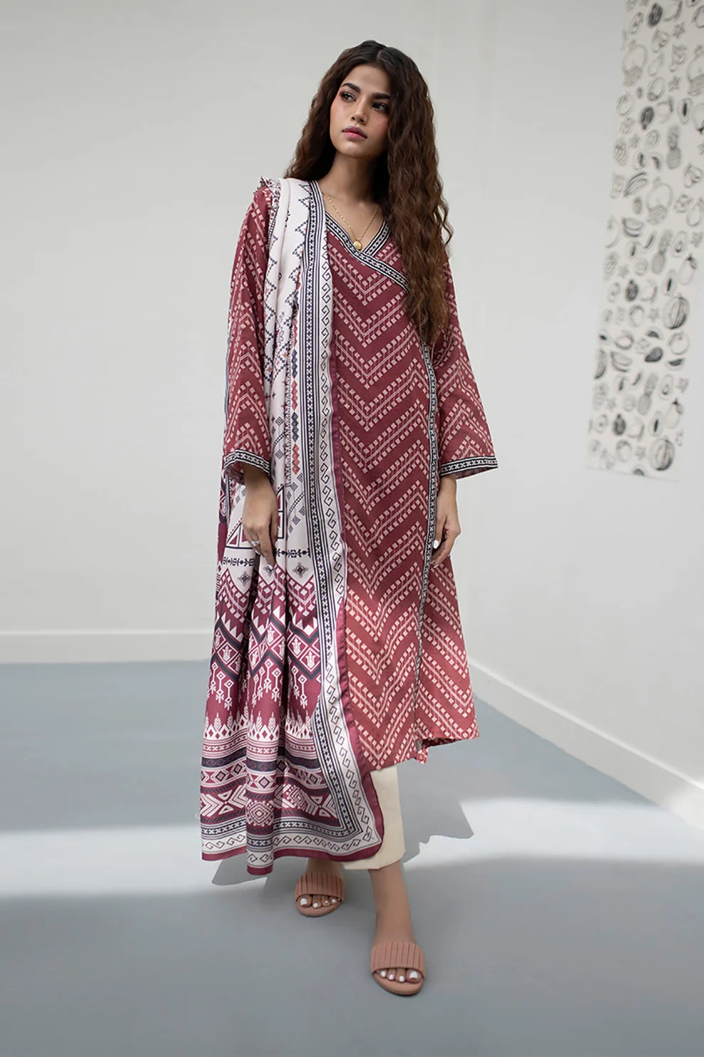 Kurta Dupatta-Linen With Linen Duppata