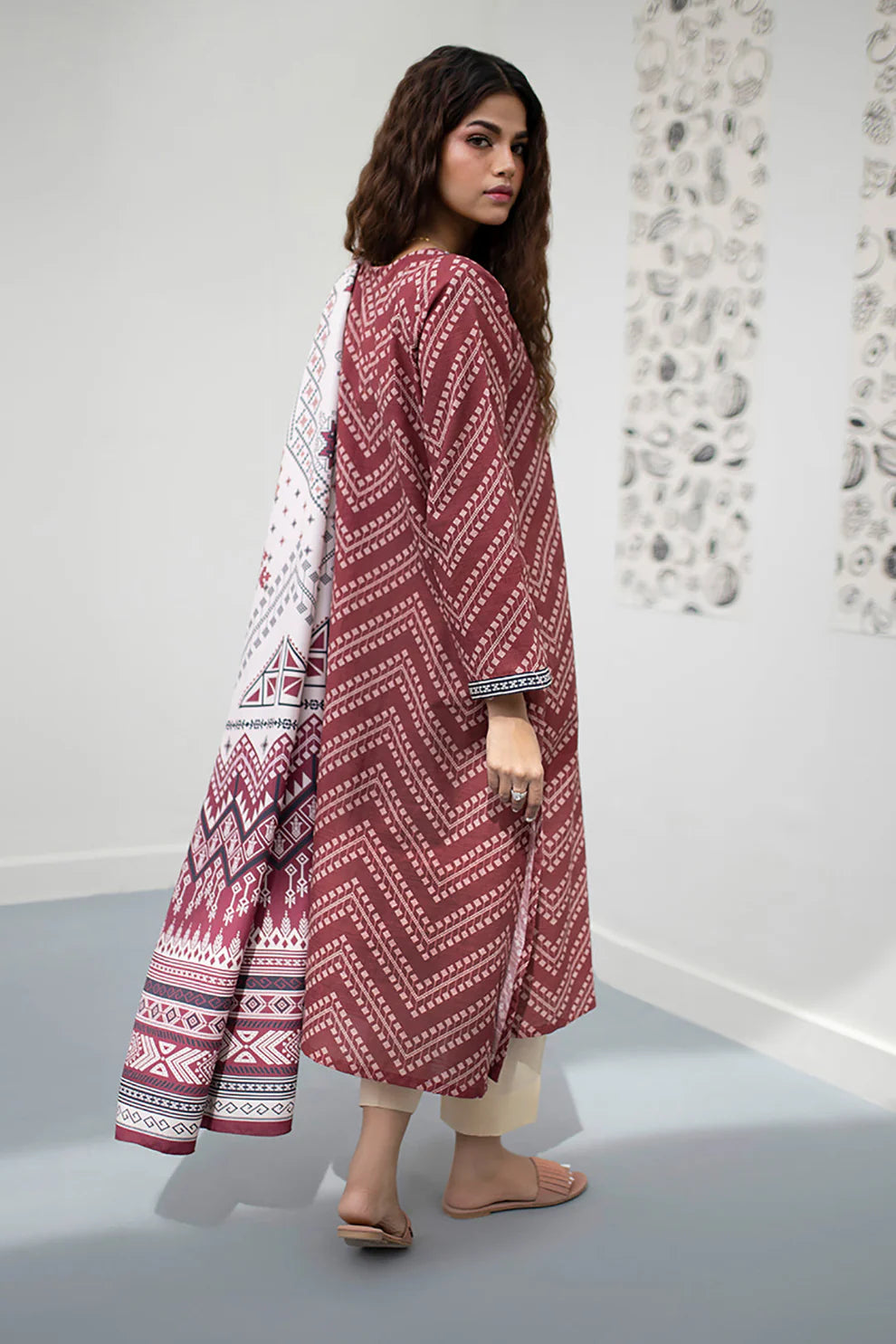 Kurta Dupatta-Linen With Linen Duppata