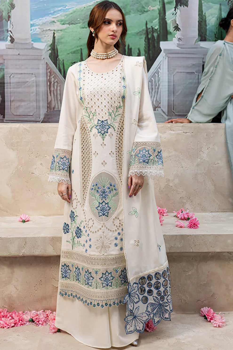 MAHNUR - 3pc Lawn Embroidered Suit