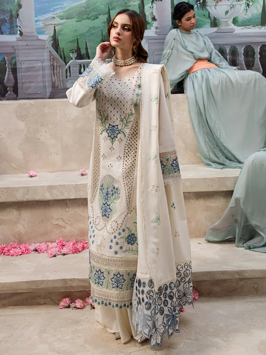 MAHNUR - 3pc Lawn Embroidered Suit