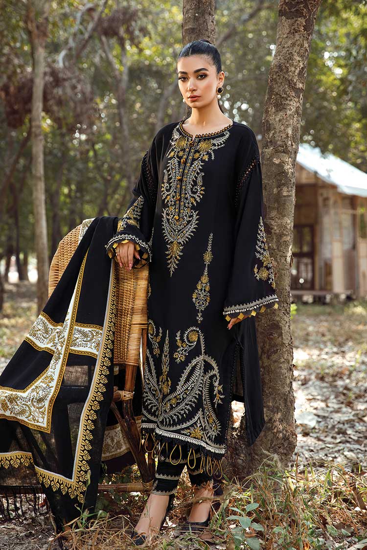 MARIA B - 3PC KHADDAR EMBROIDERED SHIRT