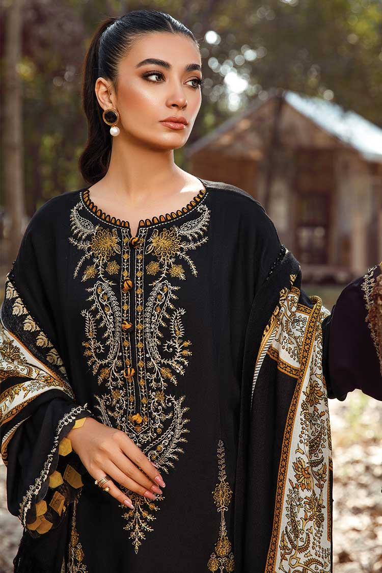 MARIA B - 3PC KHADDAR EMBROIDERED SHIRT