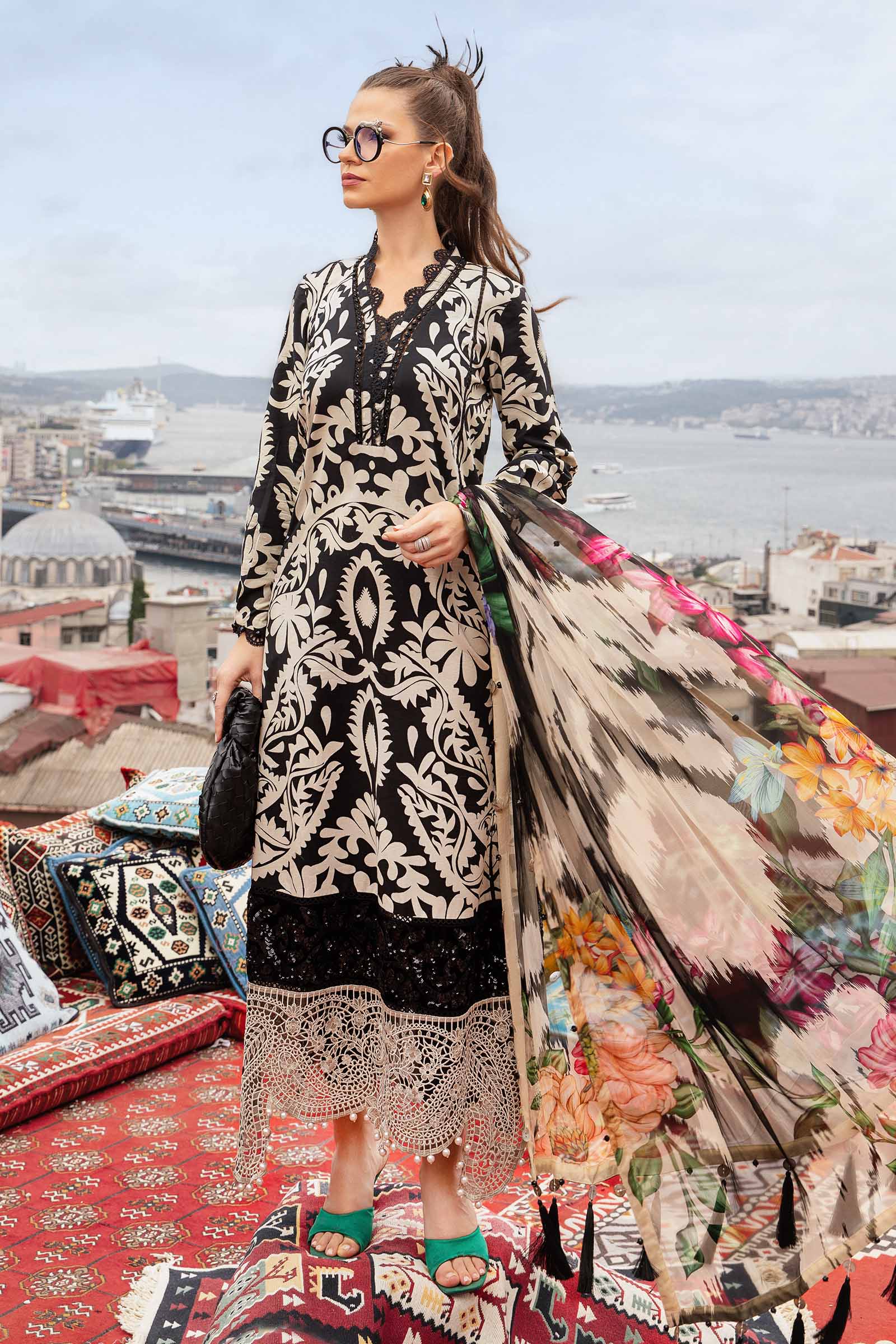 Maria.B-Linen With Linen Dupatta