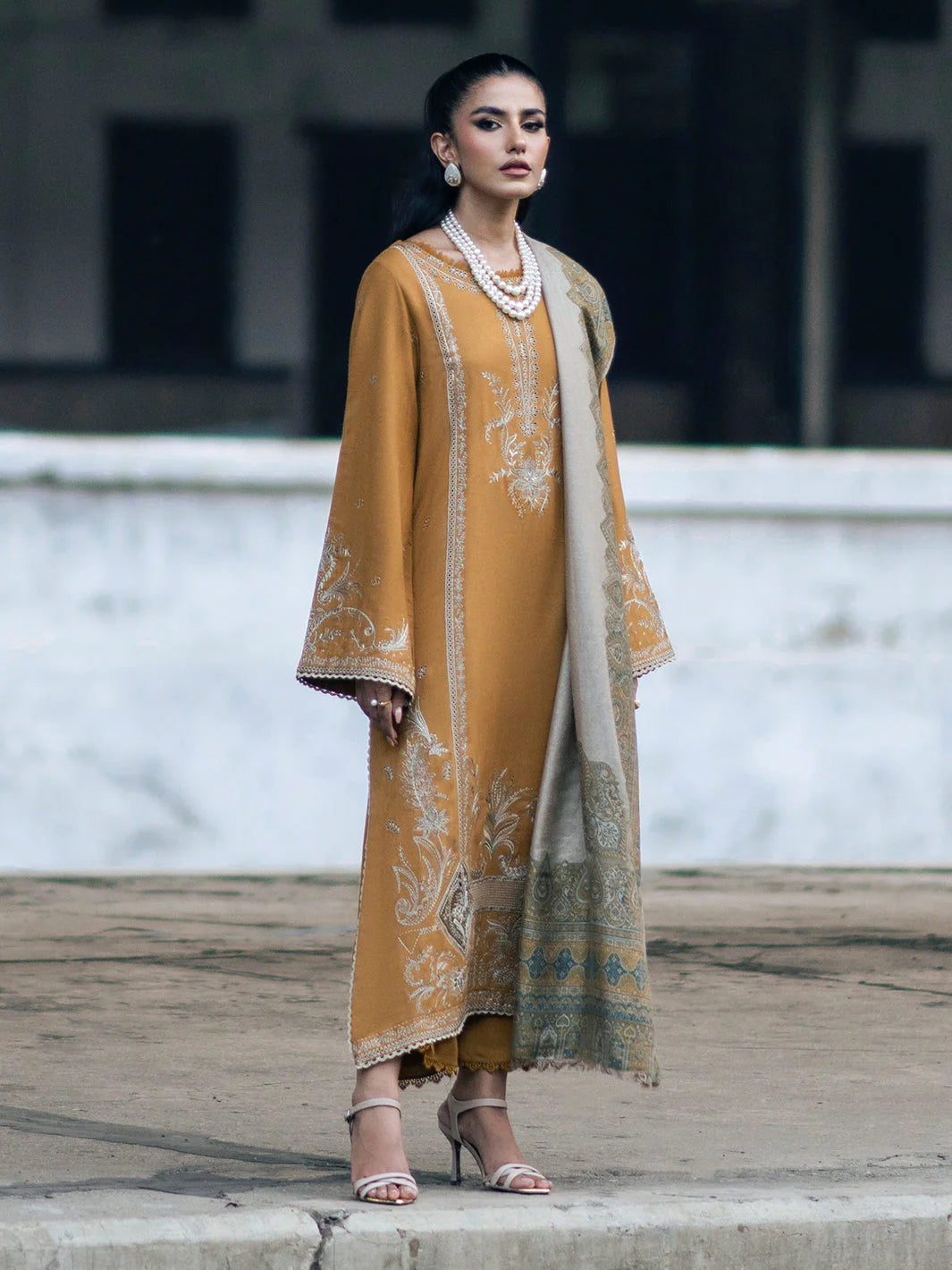 Heavy Embroidered 3PC Winter Suit