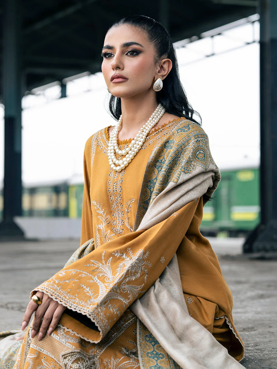 Heavy Embroidered 3PC Winter Suit