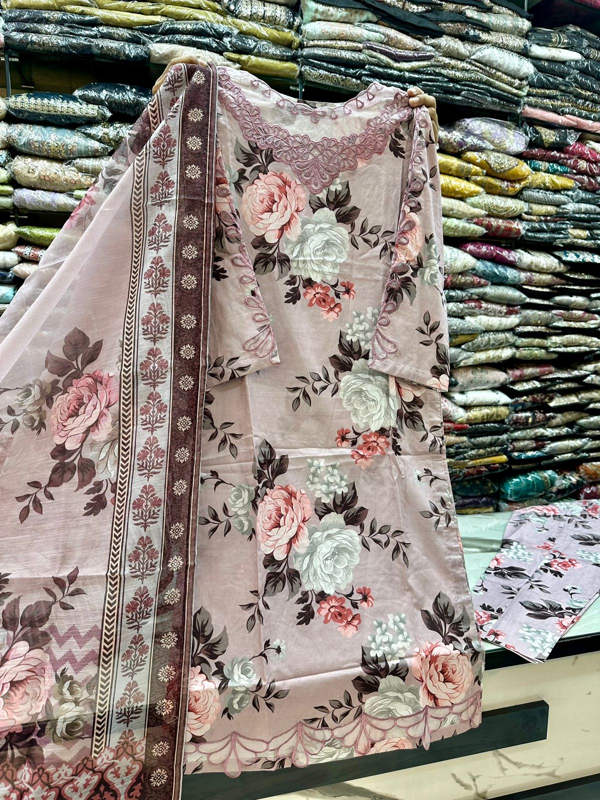 Andaaz Boutique-Linen With Linen Duppata