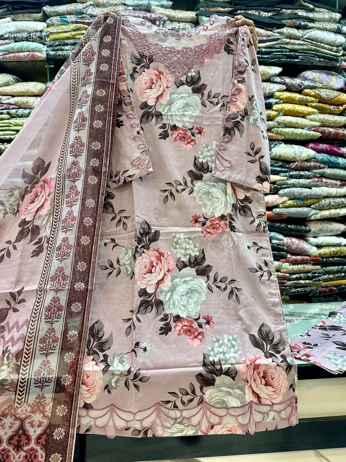 Andaaz Boutique-Linen With Linen Duppata