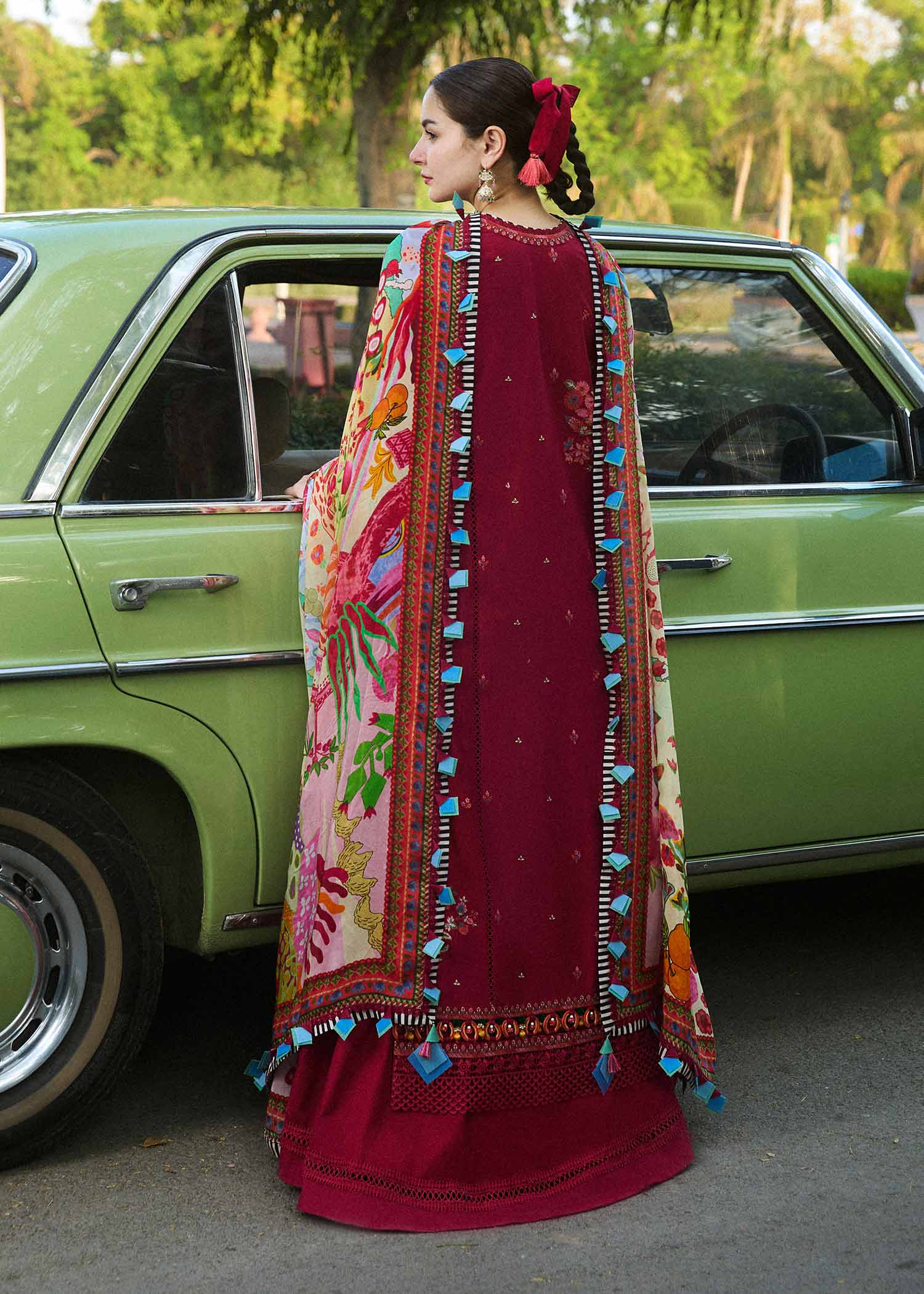 Premium 3PC Dhanak Suit with Full Heavy Embroidery & Digital Wool Shawl