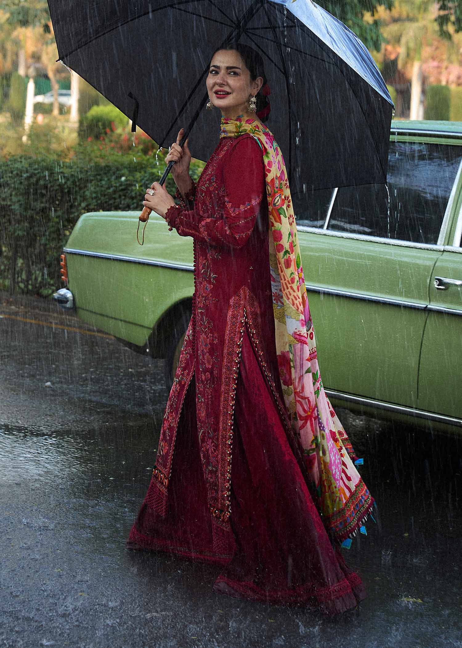 Premium 3PC Dhanak Suit with Full Heavy Embroidery & Digital Wool Shawl