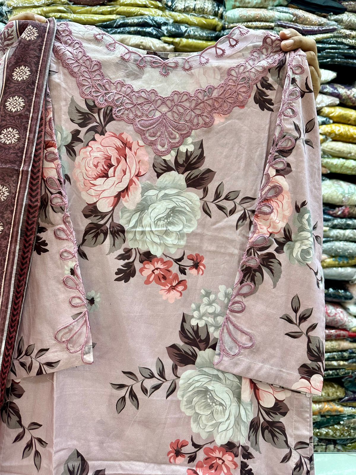 Andaaz Boutique-Linen With Linen Duppata