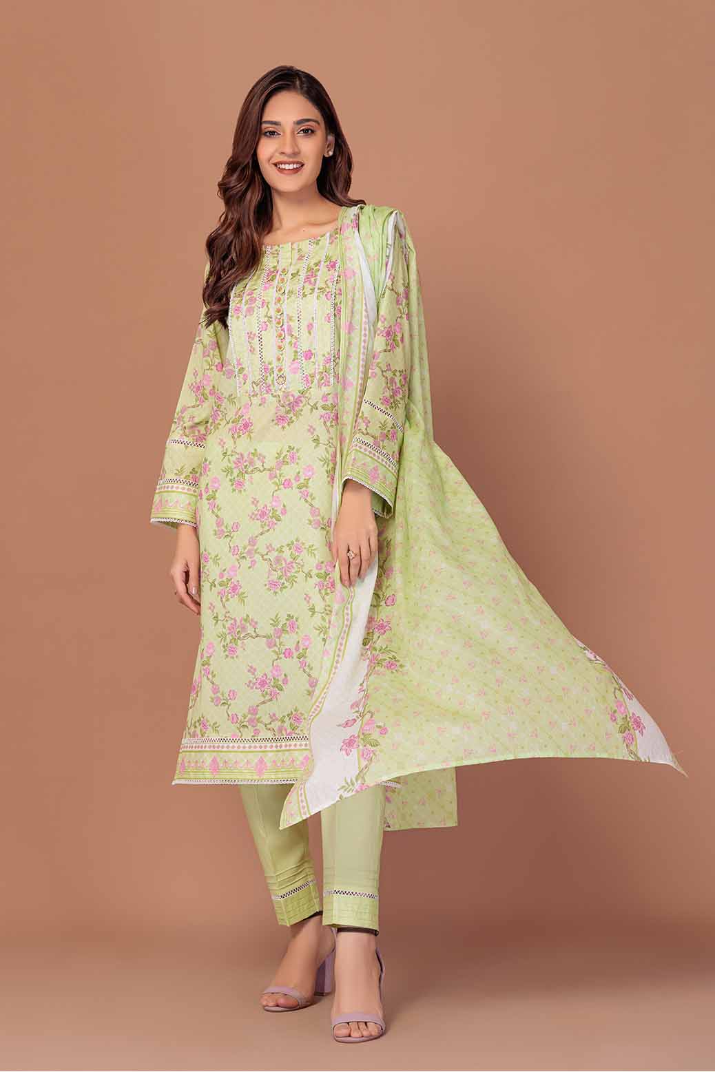 sadiqstore-Linen With Linen Dupatta
