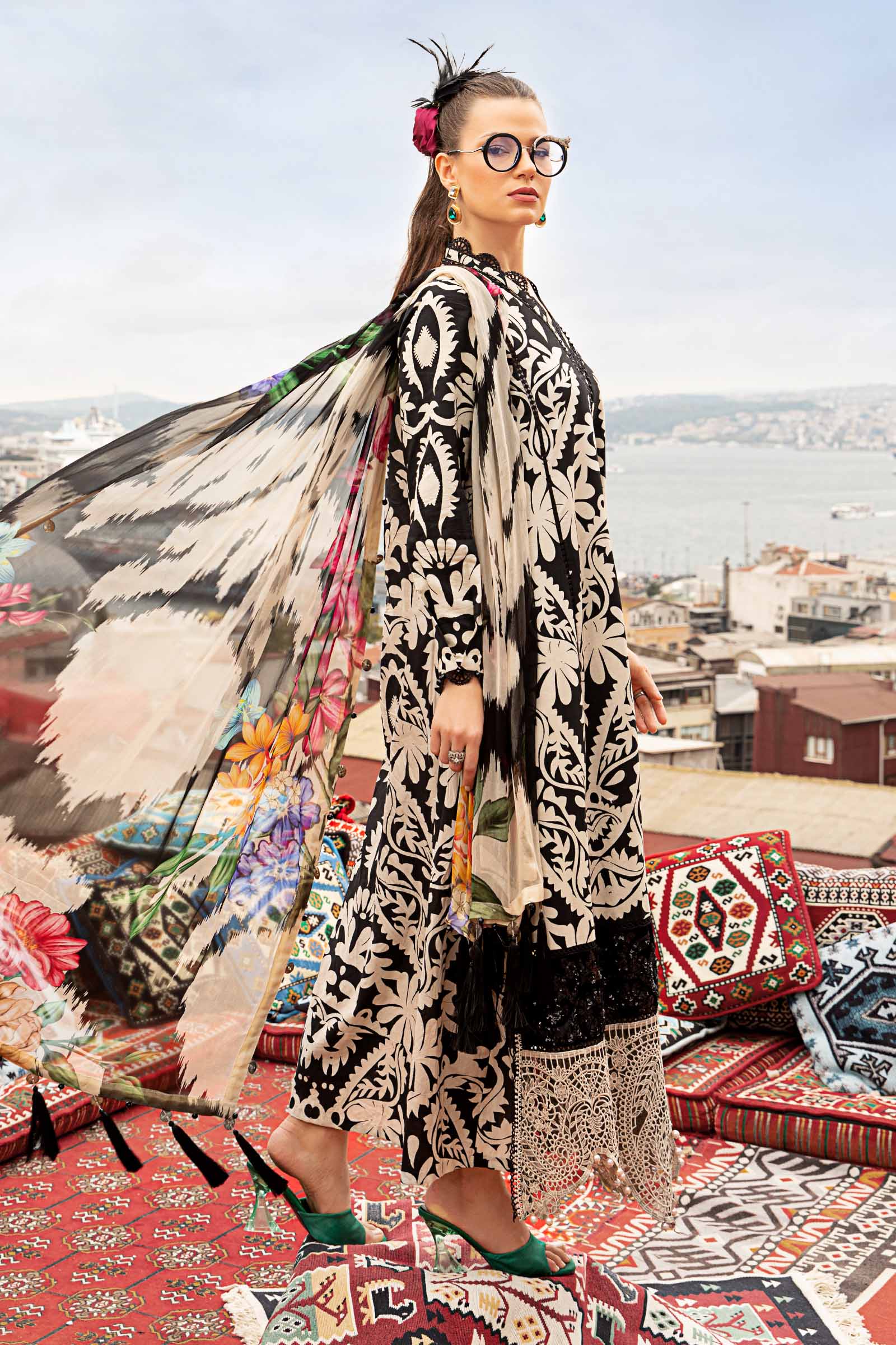 Maria.B-Linen With Linen Dupatta